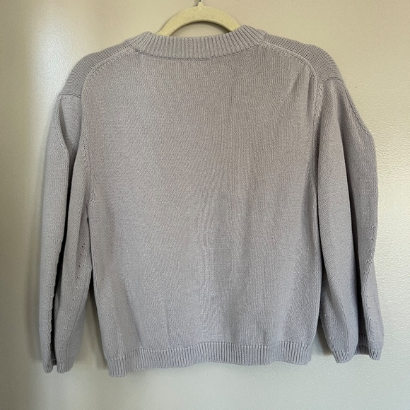 525 AMERICA Cropped Grey Knitted Sweater with Sleeve Detail Size M - Picture 5 of 5